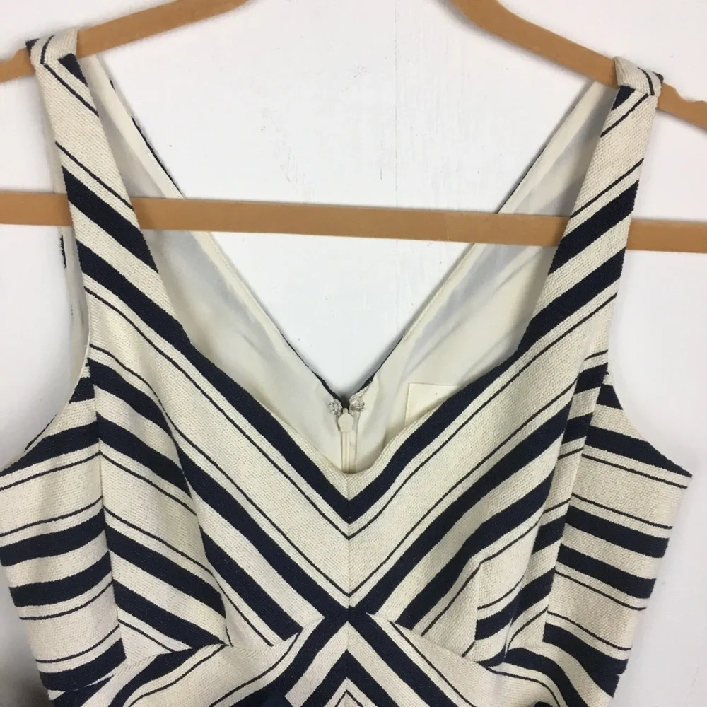 Anthropologie Maeve Mitered Stripe Peplum Top - Picture 3 of 6
